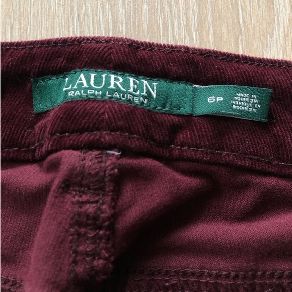 Lauren Ralph Lauren Burgundy Corduroy Premier Straight Pants Size 6P - Picture 10 of 16